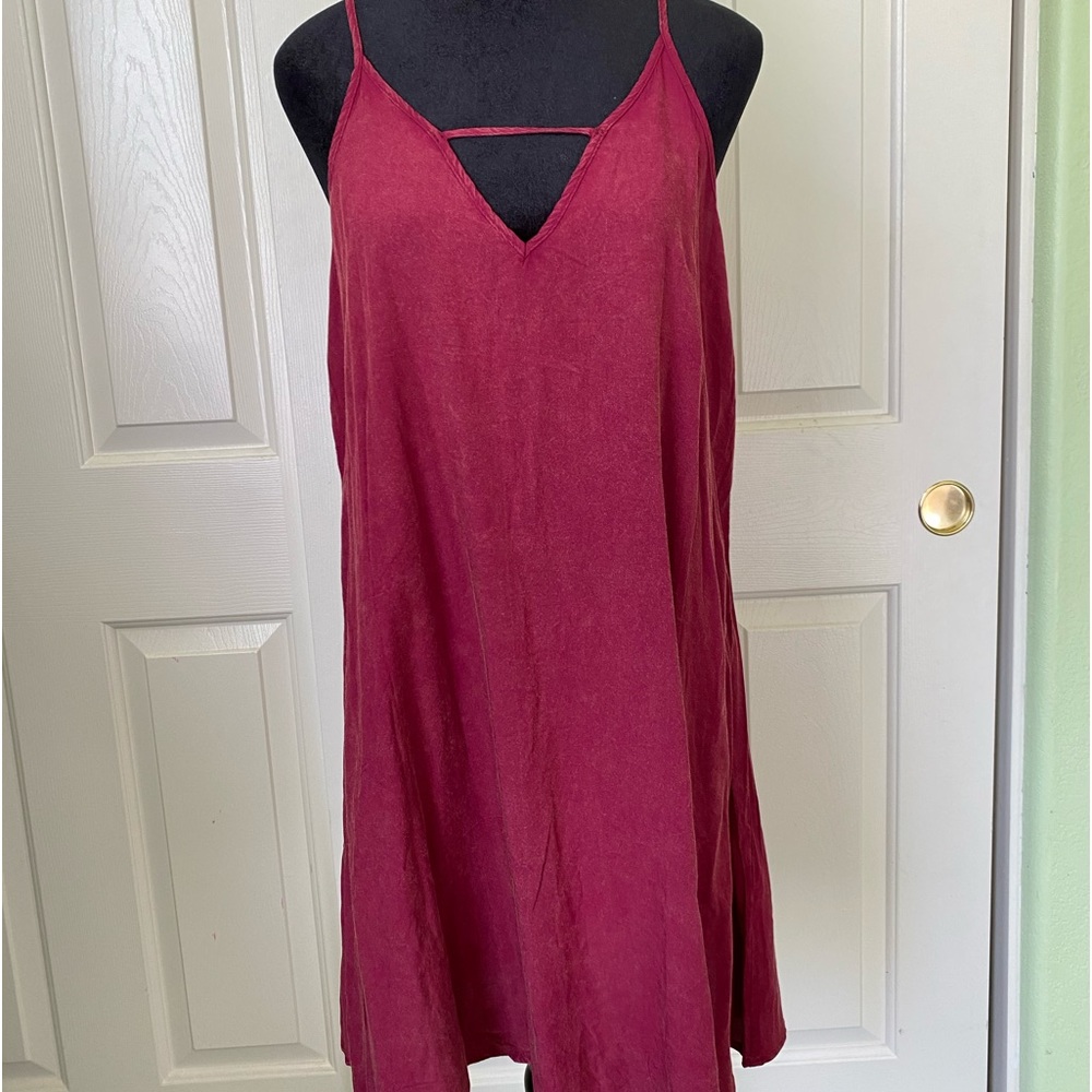 Bear Dance Silky Burgundy Dress Size M